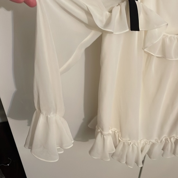 CECE Blouse with black ties size Large, lined. NWT - Picture 7 of 14